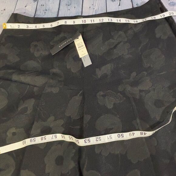 NWT Talbots Heritage Black Floral Jacquard Pants Side Zip Festive Party 16 - Picture 9 of 12